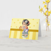 Indian Girl Grußkarte Karte (Gelbe Blume)