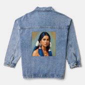 INDIAN GIRL NATIVE AMERICAN Denim jean Jacket Jeansjacke (Rückseite)