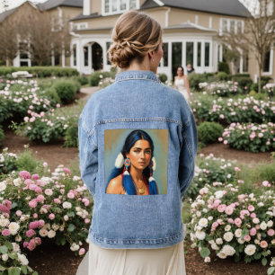 INDIAN GIRL NATIVE AMERICAN Denim jean Jacket Jeansjacke