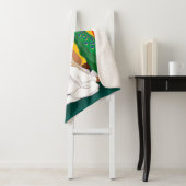 Indian Girl playing sitar with a peacock Sherpadecke (Beispiel)