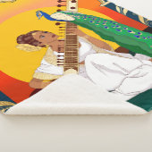 Indian Girl playing sitar with a peacock Sherpadecke (3/4)