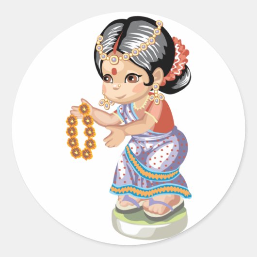 Indian Girl Sticker (Vorderseite)