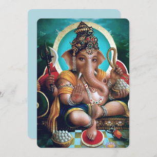 Indian Gods Ganesha - Grußkarte Ankündigung