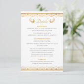 Indian Gold Ethnic Muster Wedding Details Card Begleitkarte (Stehend Vorderseite)