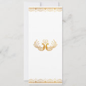 Indian Gold Ethnic Wedding Invitation Card Einladung (Rückseite)