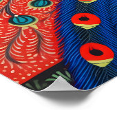 Indian Gond Art Peacock | Art of India Poster (Ecke)