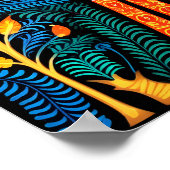 Indian Gond Art Peacock Black | Art of India Poster (Ecke)