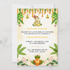 Indian Gruh Pravesh Invitation Card, Housewarming Einladung