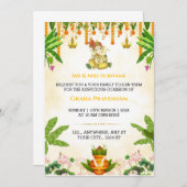 Indian Gruh Pravesh Invitation Card, Housewarming Einladung (Vorne/Hinten)