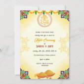 Indian Haldi Zeremonie Hindu Couple Beautiful Einladung (Vorderseite)