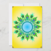 Indian Haldi Zeremonie Hindu Couple Peacock Einladung (Rückseite)