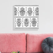 Indian Hand Drawn Hamsa Doodle 6 Leinwanddruck (Insitu (Wohnzimmer))