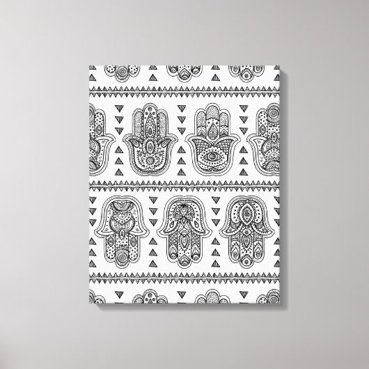 Indian Hand Drawn Hamsa Doodle 6 Leinwanddruck (Vorderseite)