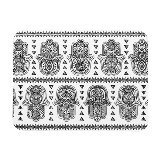 Indian Hand Drawn Hamsa Doodle Magnet (Horizontal)
