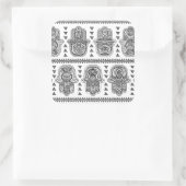 Indian Hand Drawn Hamsa Doodle Quadratischer Aufkleber (Tasche)