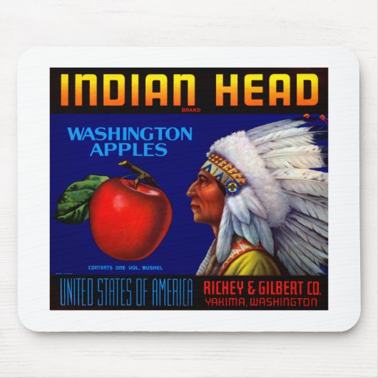 Indian Head Washington Äpfel Mousepad (Vorne)