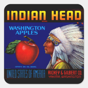 Indian Head Washington Äpfel Quadratischer Aufkleber
