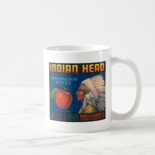 Indian Head Washington Äpfel Vintage-Anzeige Kaffeetasse