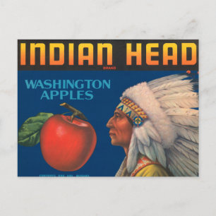 Indian Head Washington Äpfel Vintage-Anzeige Postkarte
