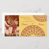 Indian Henna Wedding Vielen Dank Foto Card Dankeskarte (Vorne/Hinten)
