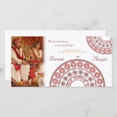 Indian Henna Wedding Vielen Dank Foto Card Dankeskarte (Vorne/Hinten)