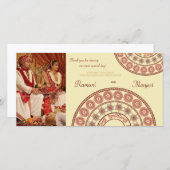 Indian Henna Wedding Vielen Dank Foto Card Dankeskarte (Vorne/Hinten)
