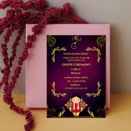 Indian Hindu Boy Dhoti Zeremonie Pancha Kattu Invi Einladung