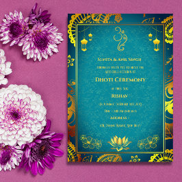 Indian Hindu Boy Dhoti Zeremonie Pancha Kattu Invi Einladung