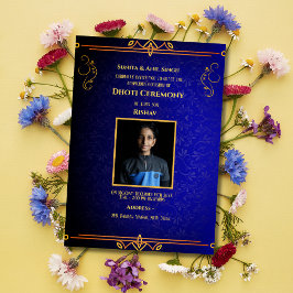 Indian Hindu Boy Dhoti Zeremonie Pancha Kattu Invi Einladung