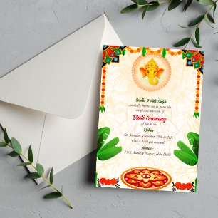 Indian Hindu Boy Dhoti Zeremonie Pancha Kattu Invi Einladung