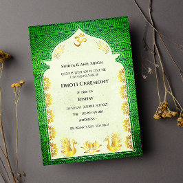 Indian Hindu Boy Dhoti Zeremonie Pancha Kattu Invi Einladung