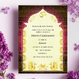 Indian Hindu Boy Dhoti Zeremonie Pancha Kattu Invi Einladung