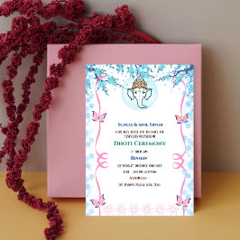 Indian Hindu Boy Dhoti Zeremonie Pancha Kattu Invi Einladung