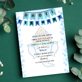 Indian Hindu Boy Dhoti Zeremonie Pancha Kattu Invi Einladung