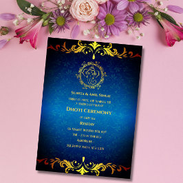 Indian Hindu Boy Dhoti Zeremonie Pancha Kattu Invi Einladung