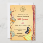 Indian Hindu Bride Haldi Zeremonie Butterfly Einladung (Vorderseite)