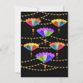 Indian Hindu Colorful Parasol Draperie Wedding Einladung (Rückseite)