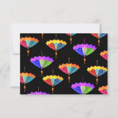 Indian Hindu Colorful Parasol Wedding RSVP (Rückseite)