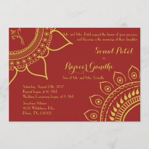 Indian Hindu Ganesh Wedding Einladung Garba Mehndi