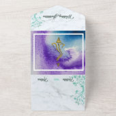 Indian Hindu Ganesha lebhafte Wasserfarbe All In One Einladung (Außenbereich)