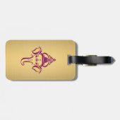 Indian Hindu God Ganesh /Ganesha Gold Maroon Gepäckanhänger (Rückseite horizontal)