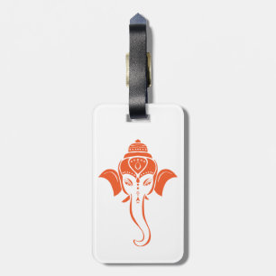 Indian Hindu God Ganesh /Ganesha Simple Orange Gepäckanhänger