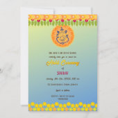 Indian Hindu Groom Haldi Zeremonie Floral Einladung (Vorderseite)