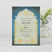 Indian Hindu Groom Haldi Zeremonie Ganesha Einladung (Stehend Vorderseite)