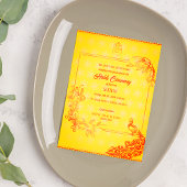 Indian Hindu Groom Haldi Zeremonie Pfauenthema Einladung
