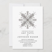 Indian Hindu Hand Drawn Wedding Einladung (Vorderseite)