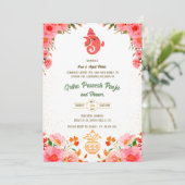 Indian Hindu Housewarming Griha Pravesh Einladung (Stehend Vorderseite)