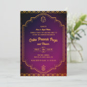 Indian Hindu Housewarming Griha Pravesh Einladung (Stehend Vorderseite)