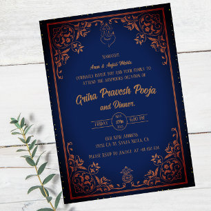 Indian Hindu Housewarming Griha Pravesh Einladung