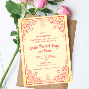 Indian Hindu Housewarming Griha Pravesh Einladung